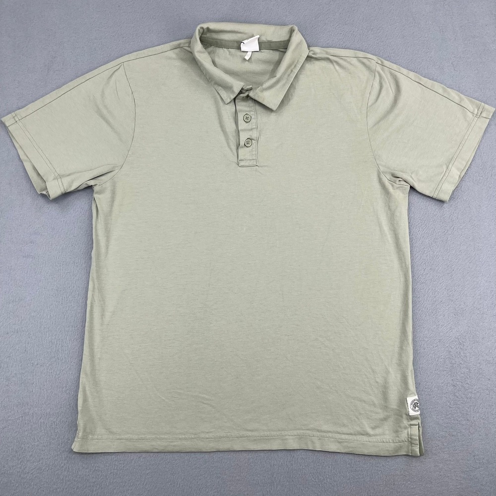 Reigning Champ Mens Short Sleeve Polo Shirt Sage Green Size Medium